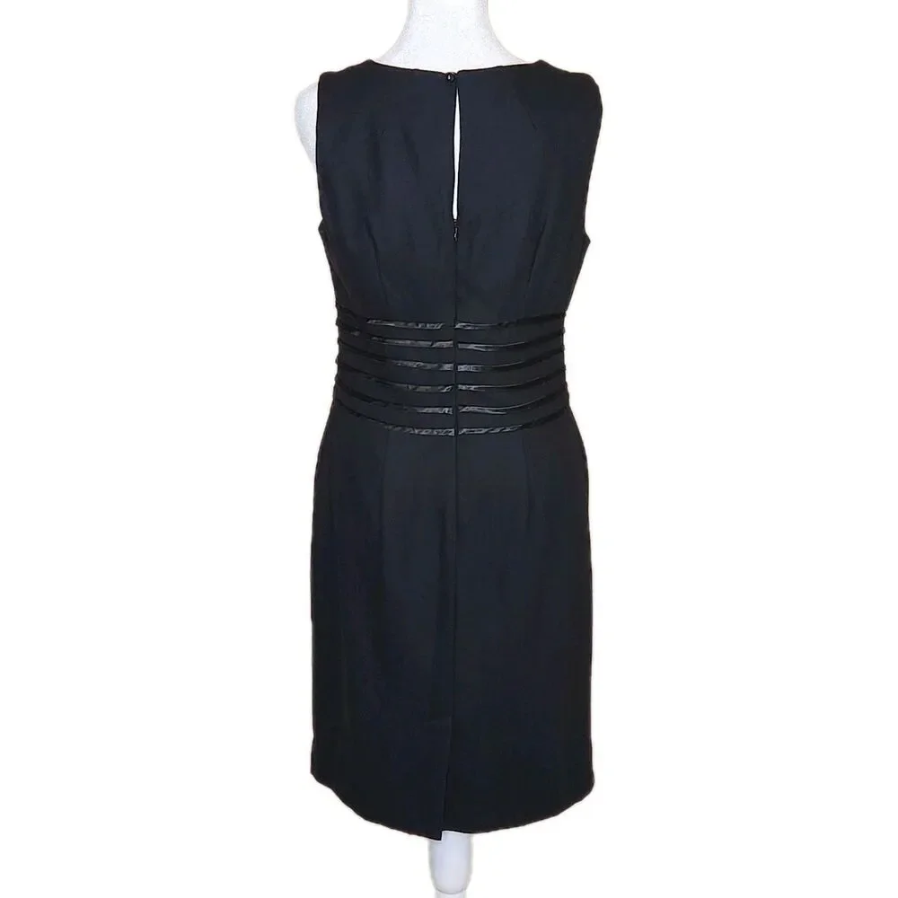 Banana Republic Black Wool Blend Sleeveless Sheath Dress Women's 6 Quiet Luxury